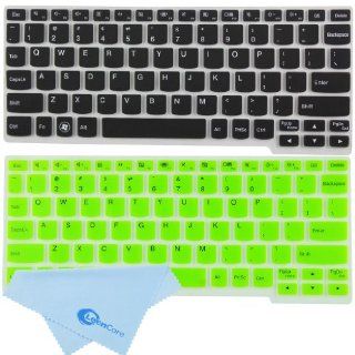 LeenCore� 2 Pack Translucent Silicone Laptop Keyboard Skin Cover Protector for IBM Lenovo IdeaPad YOGA 11 Ultrabook,IdeaTab K3011W,S206 US Layout (Black+Green) + 1x Microfiber Cleaning Cloth from LeenCore Computers & Accessories