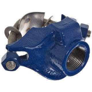 Smith Blair Ductile Iron Saddle Clamp, Stainless Steel Single Strap, 1 1/2" Pipe Size, 1" NPT Female Outlet Industrial Pipe Fittings