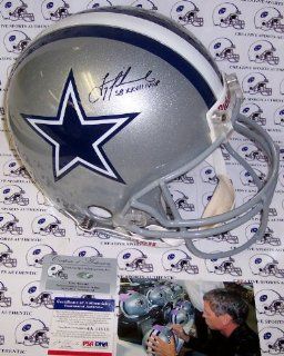 Troy Aikman Hand Signed Dallas Cowboys Authentic Helmet PSADNA Sports Collectibles