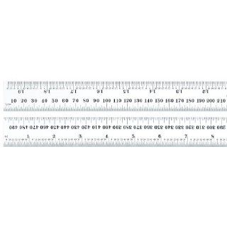 Starrett C636 500 Spring Tempered Steel Rule With Millimeter And Inch Graduations, 500mm Length, 29mm Width, 1.2mm Thickness Construction Rulers