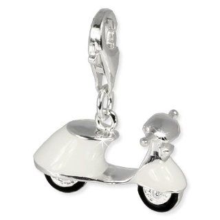SilberDream Charm motor scooter, 925 Sterling Silver Charms Pendant with Lobster Clasp for Charms Bracelet, Necklace or Earring FC638 SilberDream Jewelry