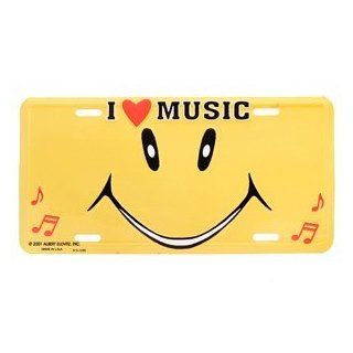 License Plate I Love Music Smiley Face (LP639) Musical Instruments