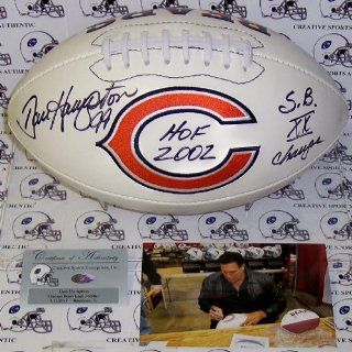 Dan Hampton Autographed Football   Logo   Autographed Footballs Sports Collectibles