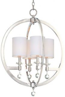 Metropolitan N6840 613 Four Light Single Tier Foyer Pendant from the Chadbourne Collection, Polished Nickel   Chandeliers