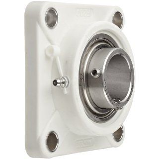 Hub City FB250CTWX1 7/16 Flange Block Mounted Bearing, 4 Bolt, Normal Duty, Relube, Setscrew Locking Collar, Wide Inner Race, Composite Housing, Stainless Insert, 1 7/16" Bore, 1.748" Length Through Bore, 3.622" Mounting Hole Spacing Indust
