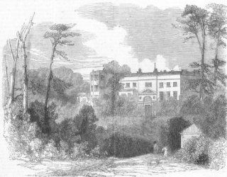 LONDON Soldiers Infant Home, Roslyn Park, Hampstead, antique print, 1855  
