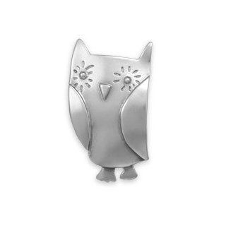 Sterling Silver Oxidized Owl Pin/Pendant Jewelry