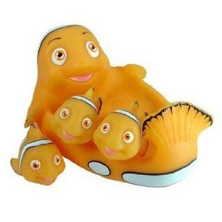 Rubber Clown Fish Family Bathtub Pals   Floating Bath & Pool Toy Toys & Games
