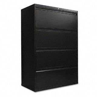 Alera LA543654BL 36 by 19 1/4 by 54 Inch 4 Drawer Lateral File Cabinet, Black  