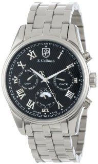 S. Coifman Men's SC0160 Black Textured Dial Stainless Steel Watch at  Men's Watch store.