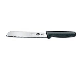 Victorinox Cutlery 7 Inch Wavy Edge Bread Knife, Black Fibrox Handle Kitchen & Dining