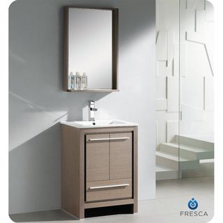 Fresca Fresca Allier 24 inch Grey Oak Modern Bathroom Vanity With Mirror Grey Size Single Vanities
