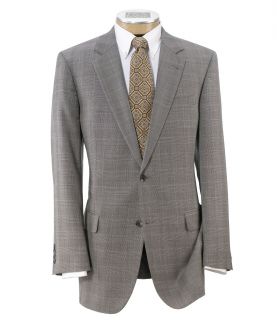 Signature 2 Button Wool Suit  Cream/Black Plaid with Rust Deco Extended Sizes Jo