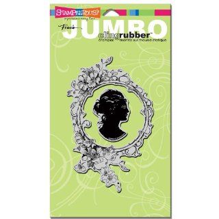 Stampendous Jumbo Cling Rubber Stamp, Cameo Frame Image