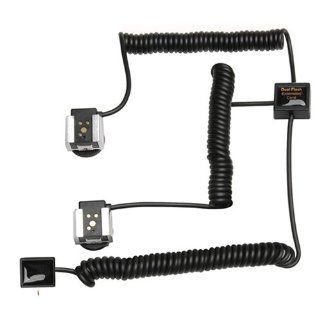 Dot line Dual Off Camera eTTL2 Coiled Flash Cord (3 Ft Max) for All Canon EOS Cameras (Except RT & 630)  Camera Flash Synch Cords  Camera & Photo