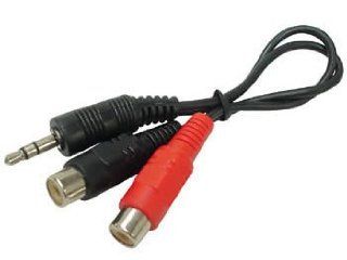 Stereo RCA sockets to 3.5mm stereo jack plug audio connector adaptor lead. PC Speakers, Ipod, Iphone, Ipad,  player, headphone jack to amp phono socket connectors etc. Coverts standard 3.5mm Jack to 2 x Stereo Phono Sockets Electronics