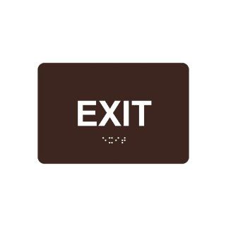 ADA Exit Braille Sign RRE 655 WHTonDKBN Enter / Exit  Message Boards 