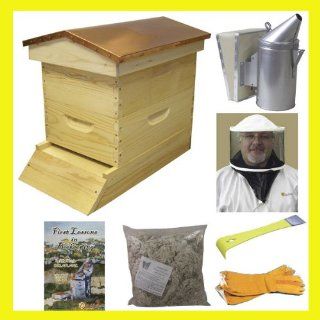 Bee Hive   Garden Hive Bee Hive Starter Kit (Fully Assembled   Wood) with Beekeeping Supplies   Perfect Copper Top Beehives for Beginners and Pro Beekeepers   Beekeeper Kits for Honey Bees, Easy to lift Wood Beehives, Quality Equipment   Beehive Boxes, Fra