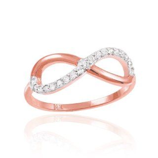 14k Rose Gold Diamond Infinity Ring for Women Jewelry