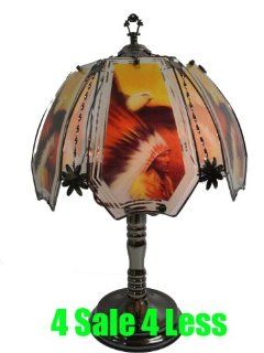 NEW Indian Chief Eagle 24" 6 Panel Touch Lamp NIB  NR 632C WAN 