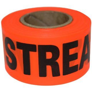 Presco CUAROGBK99 658 150' Length x 1 1/2" Width, PVC Film, Arctic Orange Glo Printed Roll Flagging, Legend "Streamside Management Zone" (Pack of 108) Safety Tape