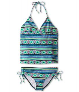 Billabong Kids Heat Wave Tankini Set Girls Swimwear Sets (Blue)
