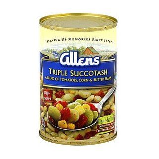 Allen's Triple Succotash 14.5oz Can (Pack of 6)   A Blend of Tomatoes, Corn and Butter Beans  Canned And Jarred Vegetables  Grocery & Gourmet Food