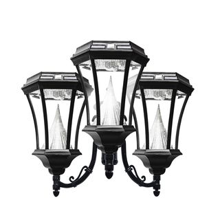 Gama Sonic Gs 94f3 Post Mount Victorian Light Fixture With 3 Solar 9 led Lights