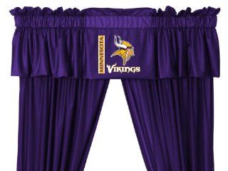 Minnesota Vikings 5 Pc Valance/Drape Set (Drapes Size 82 X 63) 