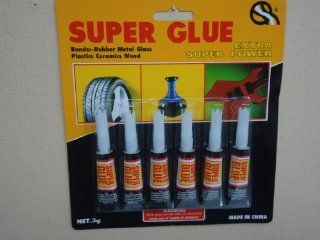 SUPER GLUE 6 PACK RUBBER LEATHER PLASTIC METAL 
