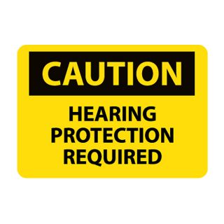 Nmc Osha Compliant Vinyl Caution Signs   14X10   Caution Hearing Protection Required