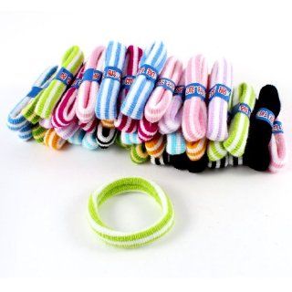 40 Pcs Women Assorted Colors Stripe Pattern Elastic Ponytail Holders Hair Bands  Beauty