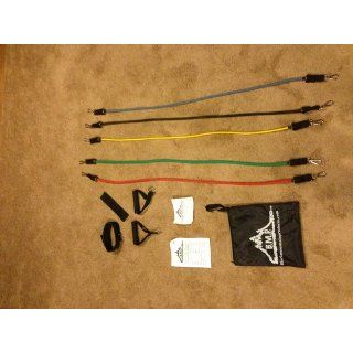 Black Mountain Products Resistance Band Set with Door Anchor, Ankle Strap, Exercise Chart, and Resistance Band Carrying Case  Sports & Outdoors