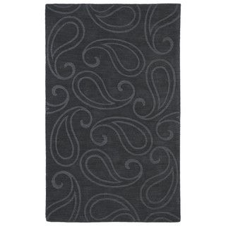 Trends Charcoal Paisley Wool Rug (36 X 56)