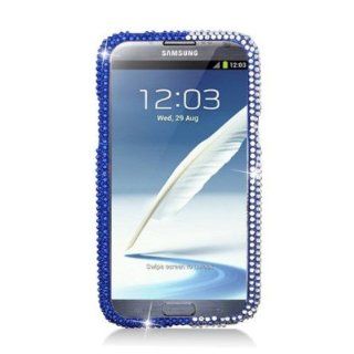 Aimo SAMNOTE2PCLDI637 Dazzling Diamond Bling Case for Samsung Galaxy Note 2 N7100   Retail Packaging   Pearl Blue Cell Phones & Accessories