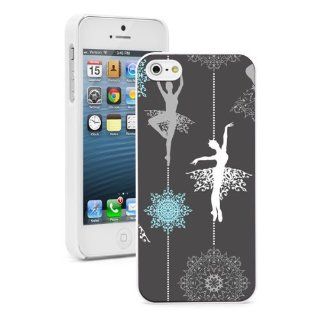 Apple iPhone 4 4S 4G White 4W343 Hard Back Case Cover Color Ballerina Snowflakes Pattern Cell Phones & Accessories