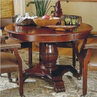 Steve Silver Tournament 48" Wood Round Casual Dining Table in Cherry Finish   Round Pedestal Dining Table