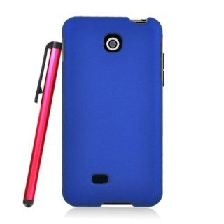 [ManiaGear] AT&T LG Escape P870 Blue Rubberized Hard Case Shell + Screen Protector & Stylus Pen Cell Phones & Accessories