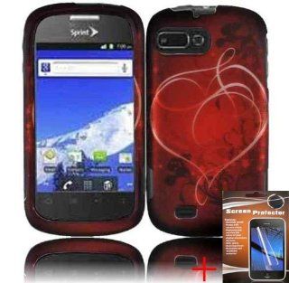 For ZTE Valet Z665C / Z665 C Z 665 C Hearts On Stars Design HARD Case Straight Talk / Tracfone Cover Durable Design Premium Protector Accessory + Free LCD Screen Protector Cell Phones & Accessories