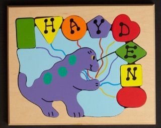 Personalized Dinosaur Shapes Name Puzzle Toys & Games
