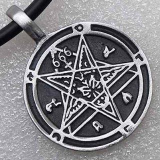 666 Sigil of Baphomet Laveyan Goat invert GOTHIC HELL star pewter pendant Necklace Jewelry