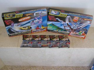 Speed Racer Casa Cristo & Fuji Helexicon Race Track Sets with 5 EXTRA Speed Racer Cars. The additional cars are the Mach 5, Gray Ghost, Desert Mach 5, Taejo Togokhan & GRX. Speed Racer cars are lightweight cars and specifically designed to work on 
