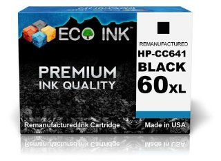 ECO INK  Compatible / Remanufactured for HP 60XL CC641WN (1 Black) Ink Cartridges for Photosmart C4610, C4680, C4740, C4795, C4635, C4683, C4750, C4799, C4640, C4685, C4780, e D110a, C4650, C4690, Deskjet D1660, D2645, F4250, F4440, D1663, D2660, F4272, F