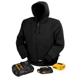 DEWALT DCHJ061C1 L 20V/12V MAX Black Hooded Heated Jacket Kit, Large   Protective Work Jackets  