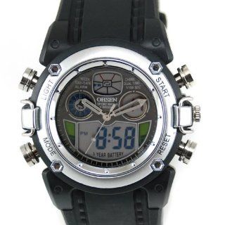 Sp FASHION DUAL HOURS CLOCK LUXURY SPORT MEN BLACK RUBBER QUARTZ WRIST WATCH GIFT Watches