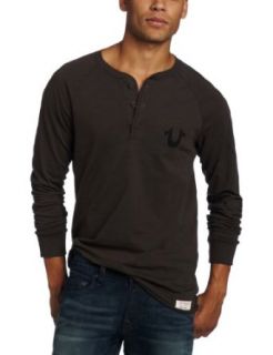 True Religion Men's Long Sleeve Henley Shirt, Dark Storm, XX Large at  Mens Clothing store