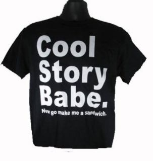 Cool Story Babe Now Go Make Me A Sandwich Jersey Black Adult T Shirt Shirt Tee Clothing