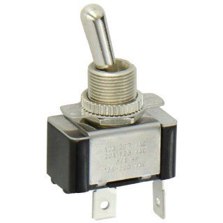 NSI Industries 78120TQ Toggle Switch, Maintained Contact and Single Pole, On Off Circut Function, SPST, Brass/Nickel Actuator, 20/10 amps at 125/250 VAC, 0.250 Quikconnect Connection, 0.670" Thick Electronic Component Toggle Switches Industrial &