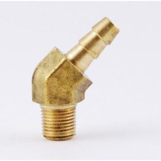 1/4" Hose ID, 1/8" NPT Male Barbed Hose/Tubing Fitting 45 Degree Elbow Connector Brass Pipe Fittings