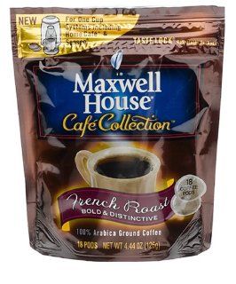 Maxwell House Cafe Collection Coffee Pods, French Roast Bold & Distinctive, 18 Pod Bags (Pack of 6)  Grocery & Gourmet Food